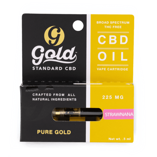 Gold Standard CBD 225 mg Strawana Vape Cartridge